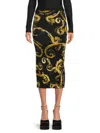 Versace Jeans Couture Logo Skirt In Black Gold