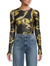 Versace Jeans Couture Organzino Shirt In Black Gold