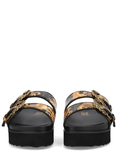 Versace Jeans Couture Women's Chain-detail Platform Slide Sandals In Brown