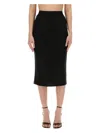 Versace Jeans Couture Fitted High-waisted Midi Perforated Skirt In Black