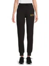Versace Jeans Couture Jogging Pants With Logo In Black Gold