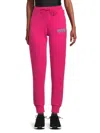 Versace Jeans Couture Women's Embroidered Logo Joggers In Raspberry