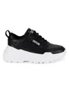 Versace Jeans Couture Thick Sole Sneakers With Perforated Toe Box In Black