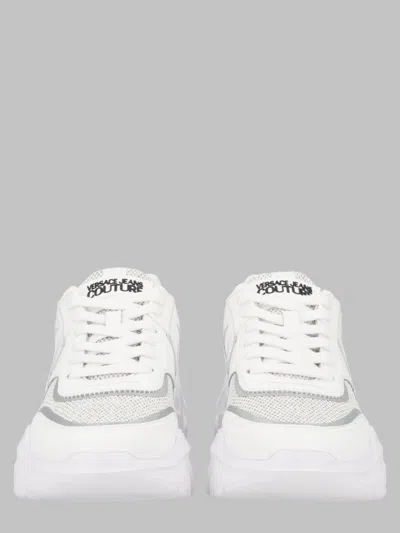 Versace Jeans Couture Speedtrack Sporty Holographic Logo Sneakers In White