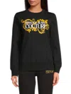 Versace Jeans Couture 范思哲牛仔裤时装运动衫带徽标 In Black Gold