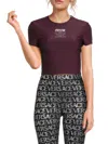 Versace Jeans Couture Burgundy Warranty Logo T-shirt In Plum