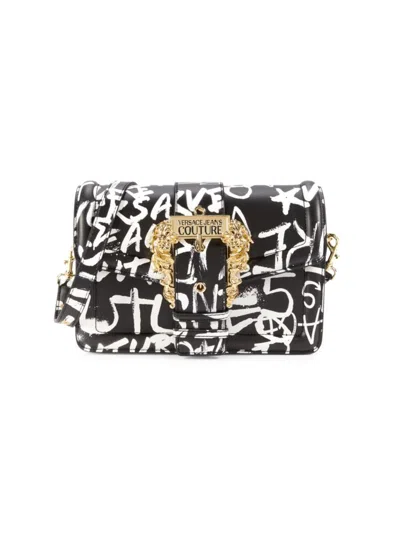 Versace Jeans Couture Women's Logo Crossbody Bag In Black White