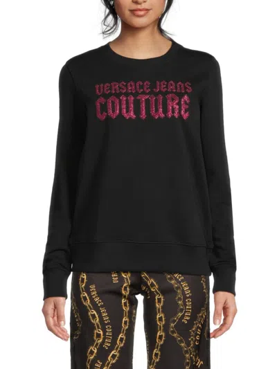 Versace Jeans Couture Women's Logo Graphic Sweatshirt In Black