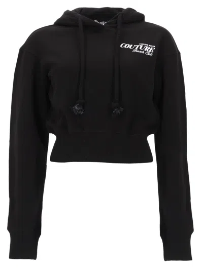 Versace Jeans Couture Fashion Forward Cotton Sweatshirt In Black