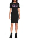 Versace Jeans Couture Women's Logo Sheath Minidress In Black