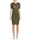Versace Jeans Couture Women's Logo Sheath Minidress In Olive