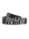 VERSACE JEANS COUTURE WOMEN'S LOGO SNAKE-EMBOSSED LEATHER BELT