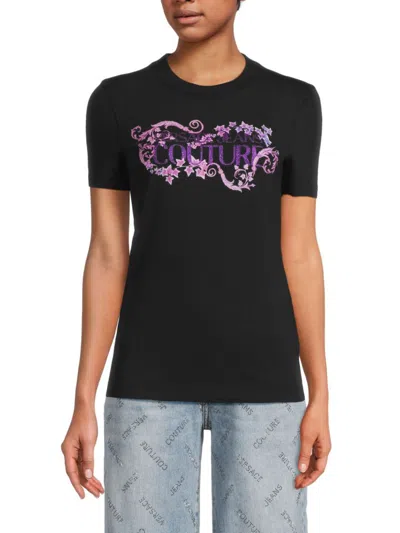 Versace Jeans Couture T-shirt  Woman Color Black In Schwarz