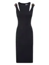 Versace Jeans Couture Mini Dress Buckles Tecno Light In Black