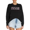 Versace Jeans Couture Cropped Fit Sweatshirt With Bold Logo Detail In Black