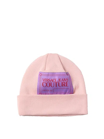 Versace Jeans Couture Wool Blend Beanie In Pink