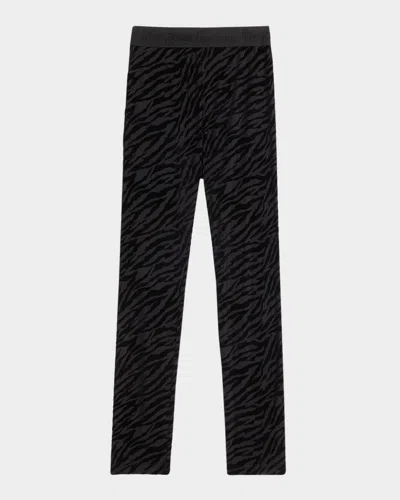 Versace Jeans Couture Zebra Burnout Leggings In Black