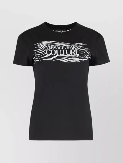VERSACE JEANS COUTURE ZEBRA PATTERN CREW NECK T-SHIRT