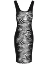 Versace Jeans Couture Zebra-print Midi Dress In Black