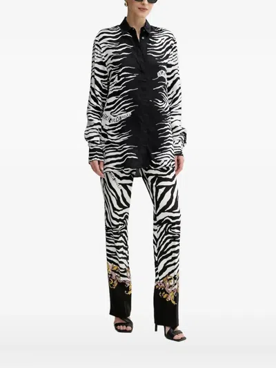 Versace Jeans Couture Zebra-print Shirt In Black