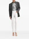 Versace Jeans Couture Zebra-print Short-sleeved Top In White