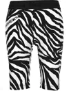 Versace Jeans Couture Zebra-print Shorts In Black