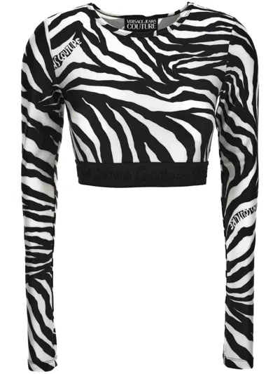 Versace Jeans Couture Zebra-print T-shirt In Black
