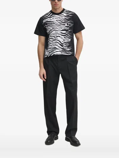 Versace Jeans Couture Zebra-print T-shirt In Black