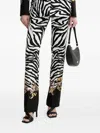 Versace Jeans Couture Zebra-print Trousers In Black