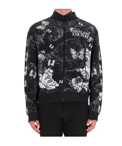 Versace Jeans Couture Zipped Bomber Jacket In Black