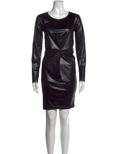 Pre-owned Versace Jeans Crew Neck Knee-length Dress In Black