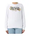 Versace Jeans Crew Neck Long Sleeve Sweatshirt In White