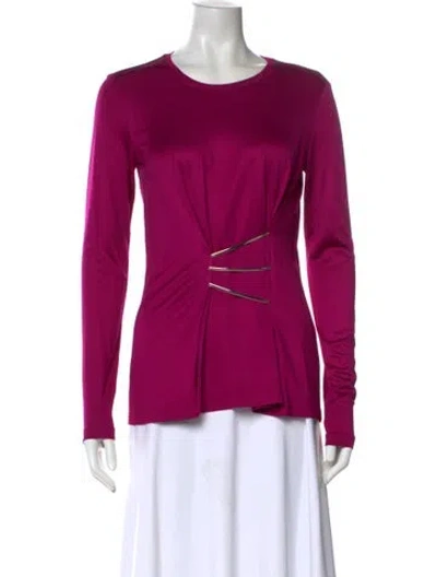 Pre-owned Versace Jeans Crew Neck Long Sleeve Top In Purple