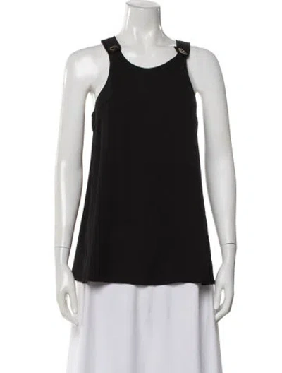 Pre-owned Versace Jeans Crew Neck Sleeveless Top In Black