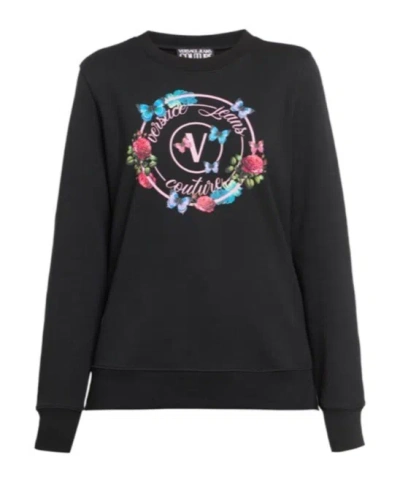 Versace Jeans Crew Neck Sweatshirt In Black