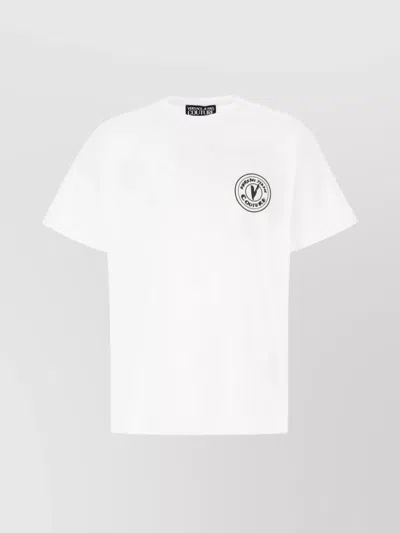 Versace Jeans Crew Neck T-shirt With Short Sleeves In White