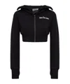 Versace Jeans Cropped Hoodie In Black