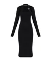 Versace Jeans Cross-neck Ribbed Dress In Black