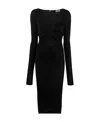 Versace Jeans Cut-out Lace-up Midi Dress In Black