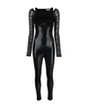 Versace Jeans Cut-out Long-sleeve Jumpsuit In Black