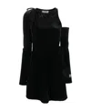 Versace Jeans Cut-out Velvet Dress In Black