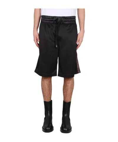 Versace Jeans Debossed-logo Shorts In Black