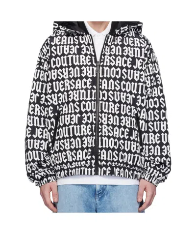 Versace Jeans Double-sided Down Jacket In Black