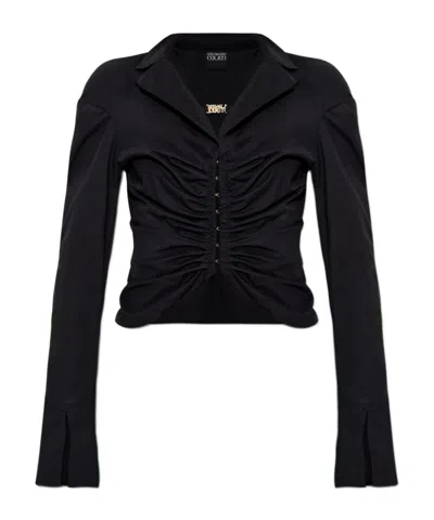 Versace Jeans Drape Detailing Shirt In Black
