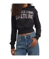 Versace Jeans Drawstring Hooded Hoodie In Black