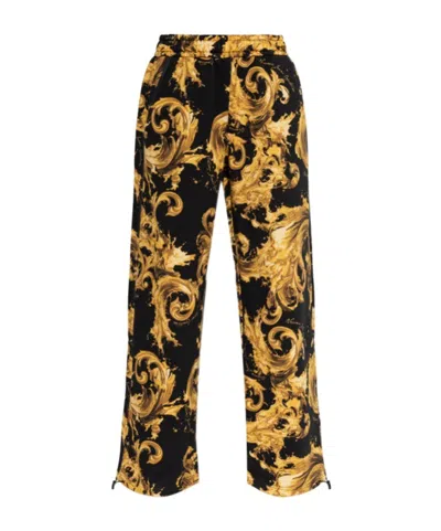 Versace Jeans Elastic Waist Casual Pants In Black