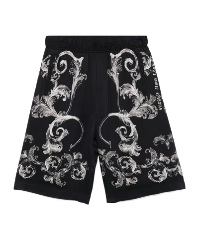 Versace Jeans Elastic Waist Shorts In Black