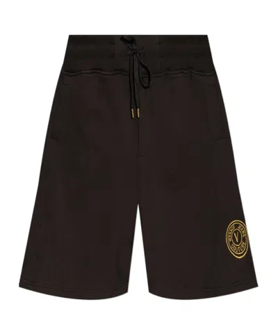 Versace Jeans Elastic Waist Shorts In Black
