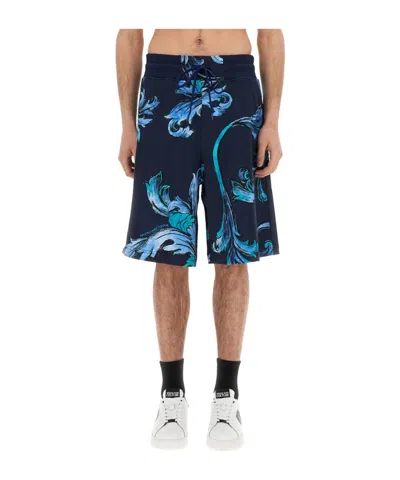 Versace Jeans Elastic Waist Shorts In Black