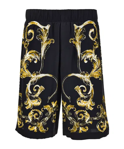 Versace Jeans Elastic Waist Shorts In Black